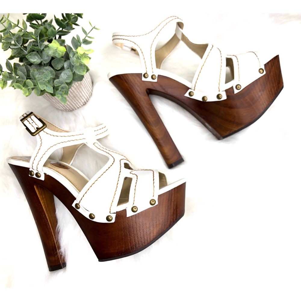 Jessica Simpson Danda Wood Platform Sandal Sz 8